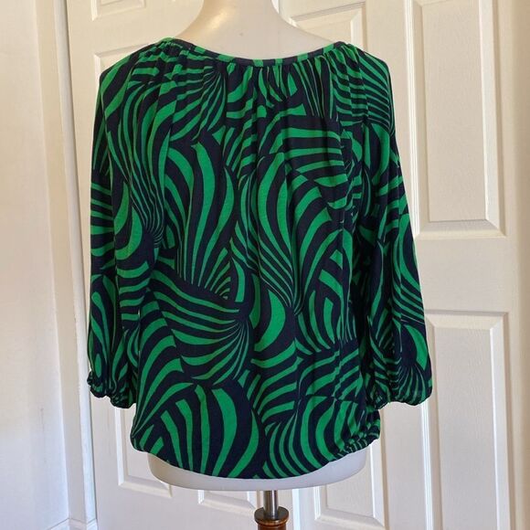 Michael Kors Elastic around Hem&Sleeves Scoop Neck Top - Picture 3 of 5